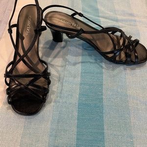 COPY - Women's Strappy Festive Dress Shoe. Black.